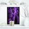 Designart - Embossed Dark Purple Floral Shapes - Large Floral Wall Art Canvas